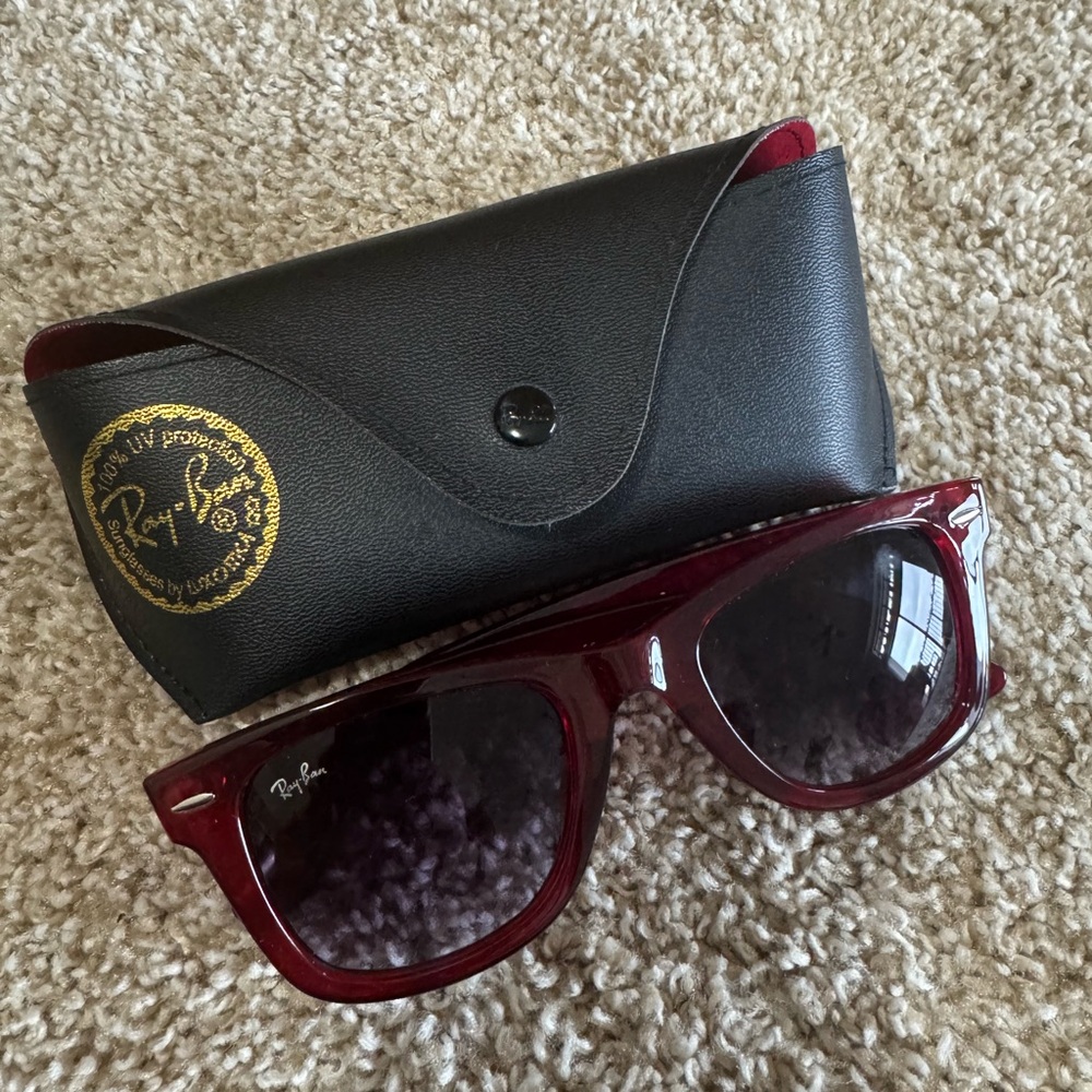 Ray-Ban Burgundy Sunglasses with Black Case